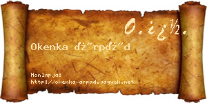 Okenka Árpád névjegykártya